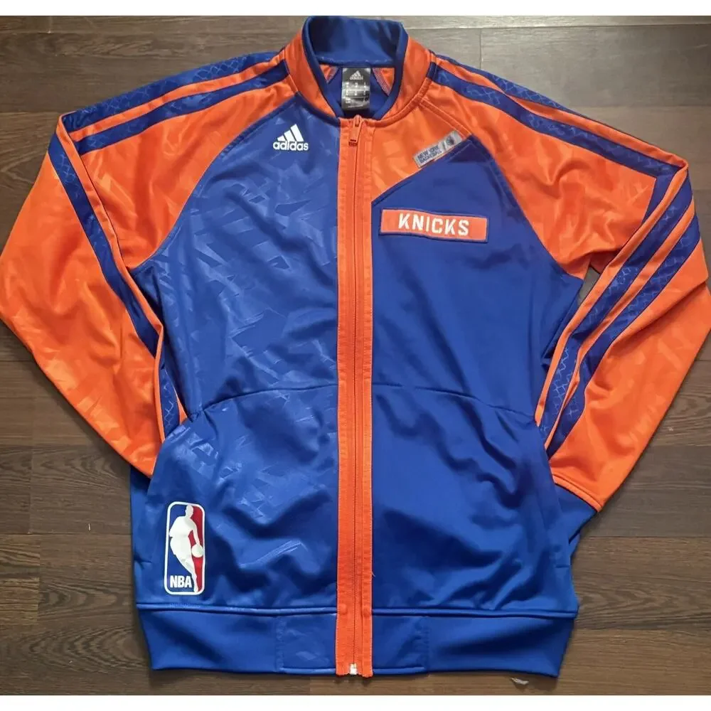 Rare 2013 Men's New York Knicks Adidas On Court Warm Up Performance Jacket Sz M